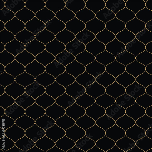 abstract seamless geometric pattern with black bg.