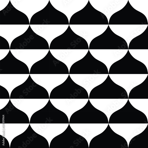 abstract seamless geometric arabic style black and white pattern.