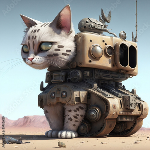 Robot armed cat, Cat army No.536 © SuKungNFT