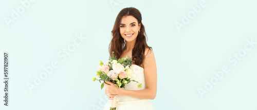 Beautiful young bride with ...