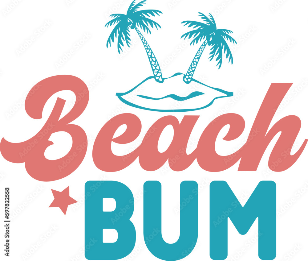 Naklejka premium Retro summer svg design, summer svg design