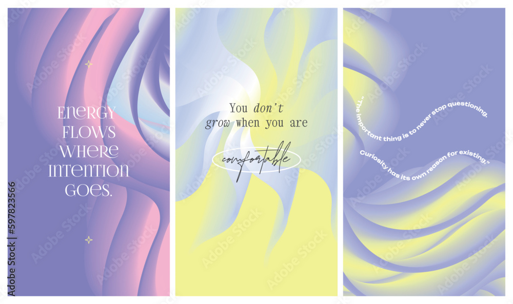 Social media story gradient aesthetic quotes template collection
