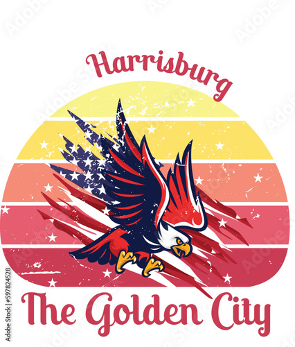 US Cities t-shirt designs vector - The Golden City
