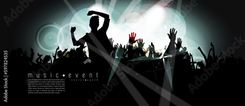 Nightlife and music festival concept. Vector illustration ready for banner or poster