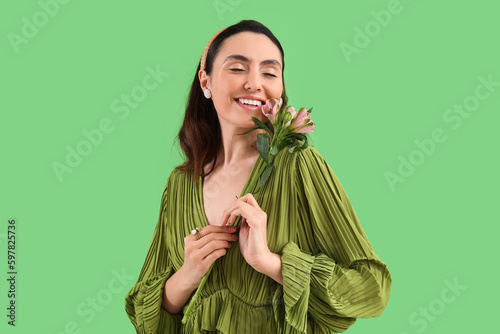 Young woman in dress with a...