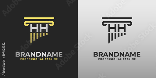 Letter H or HH Lawyer Logo, suitable for any business related to lawyer with H or HH initials.