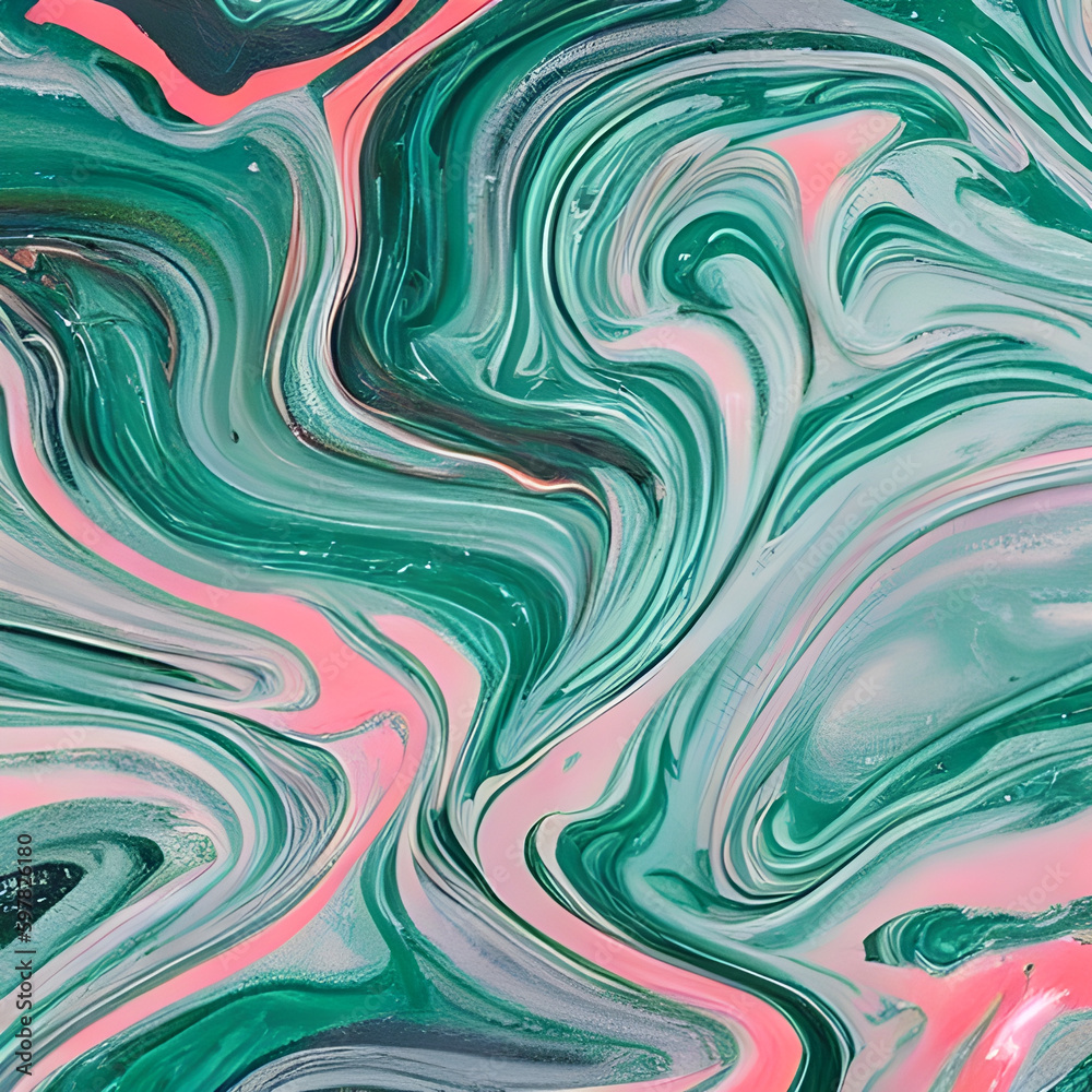GREEN SWHILRS, abstract pattern, MADE WITH AI