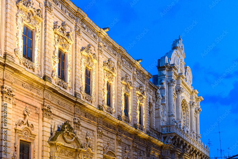 Fototapeta premium Lecce, Puglia, Palazzo dei Celestini, sede della Provincia, centro storico