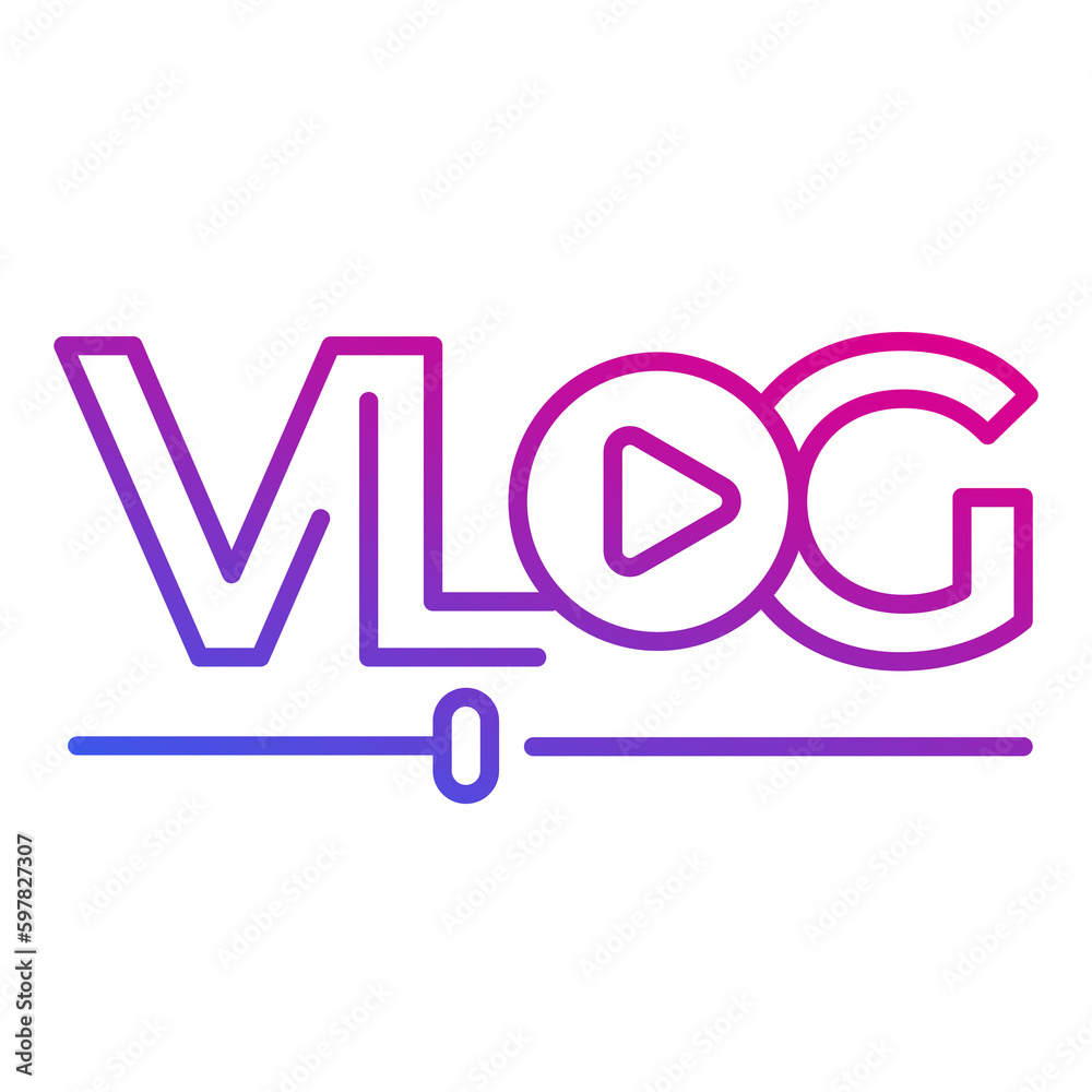 Vlog line logo on white Vlog line logo on white