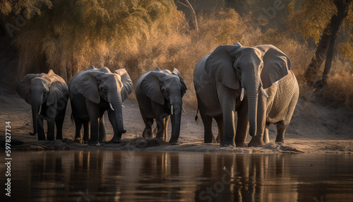 elephants in the water generative art