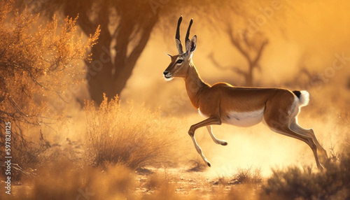 impala in the savannah generative art