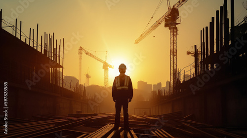 silhouette of a person walking on a bridge