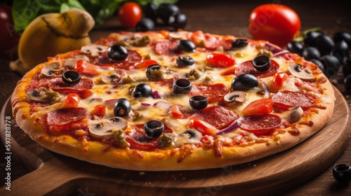pizza with salami