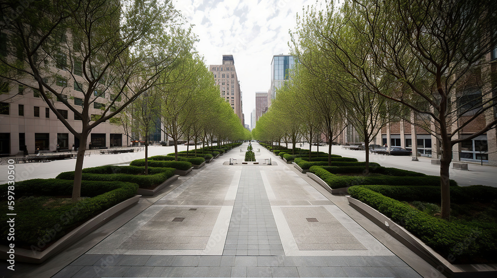 Avenue in modern city, generativ ai Avenue in modern city, generativ ai