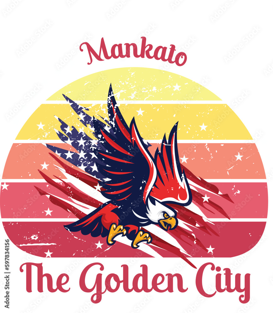 Obraz premium US Cities t-shirt designs vector - The Golden City