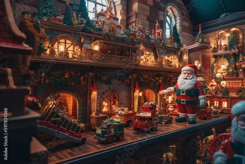 Santa's toy factory. Generative AI © Sander