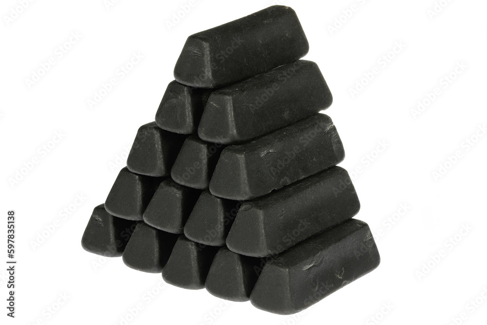 Dutch licorice ingots isolated on white background Dutch licorice ingots isolated on white background