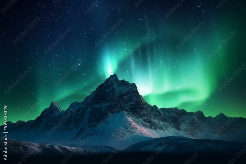 A mesmerizing illustration of the aurora borealis. Generative AI