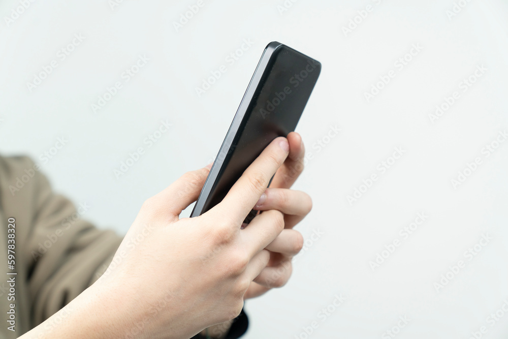 Smartphone mockup. New frameless smartphone mockup. Isolated on white background. Smartphone mockup. New frameless smartphone mockup. Isolated on white background.