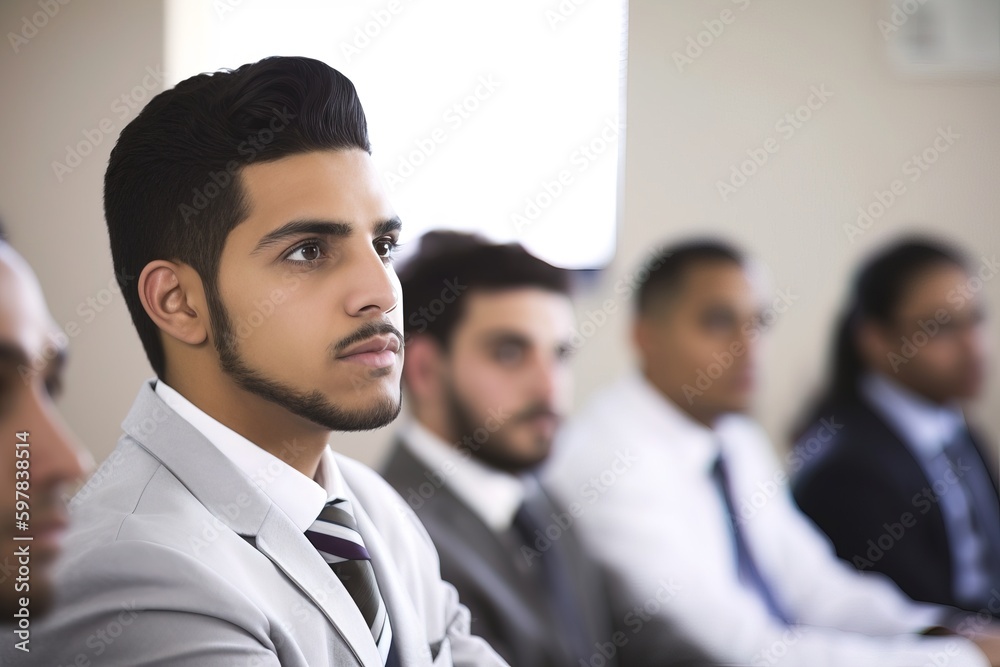 A diverse group of medical students in a classroom, listening attentively to their professor during a lecture. Generative AI A diverse group of medical students in a classroom, listening attentively to their professor during a lecture. Generative AI