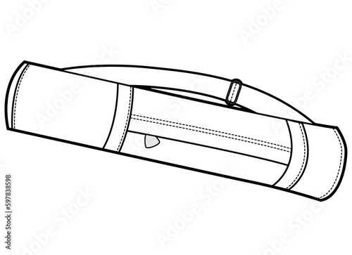 yoga mat bag vector illustration template