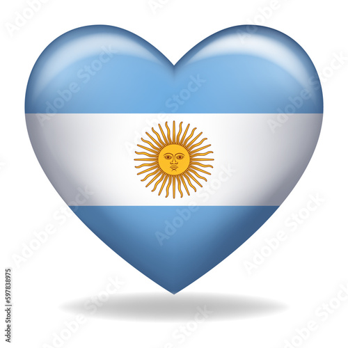Argentina insignia in the shape of a heart