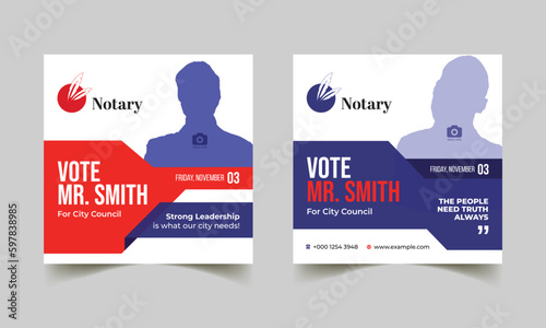 political election social media post & web banner design template.  