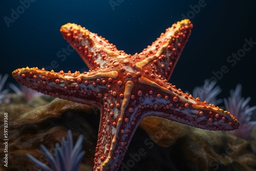 3D starfish illustration for decor. Generative AI © Emrys