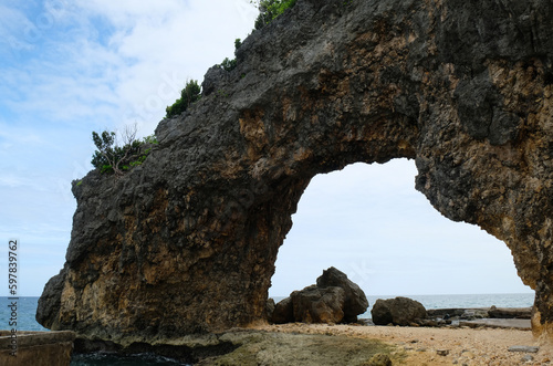 rocks with an arch near the sea, Boracay