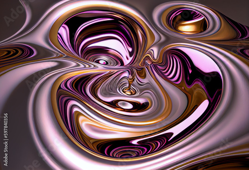 watermark fantasy style colorful liquid metal. Generative AI
