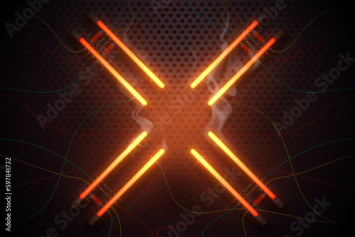 Abstract lamps background with glow effect