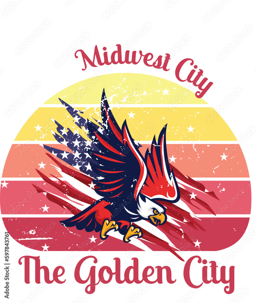 US Cities t-shirt designs vector - The Golden City