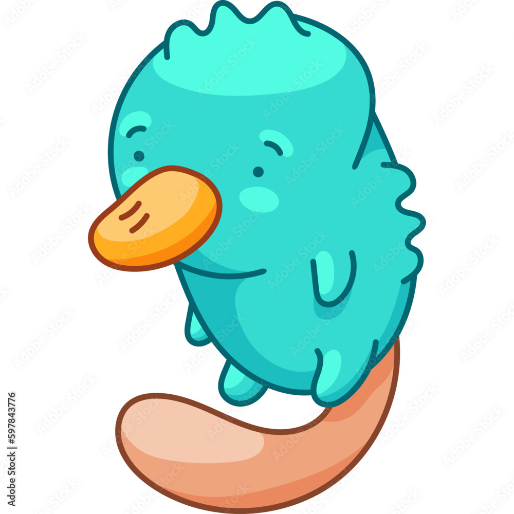 Platypus in Kawaii Style, cute Cartoon Character Platypus in Kawaii Style, cute Cartoon Character