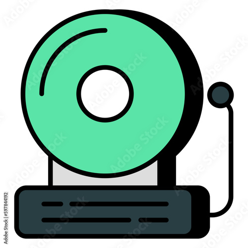 A flat design icon of school bell