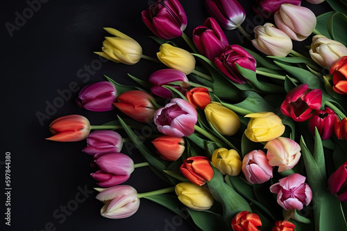 Growing tulips flowers