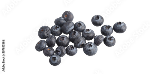 Blueberries in a wooden cup on a white background