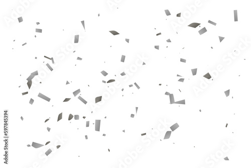 Silver glitter confetti on a white background. Decorative element.