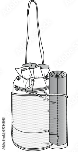 yoga bag vector illustration template