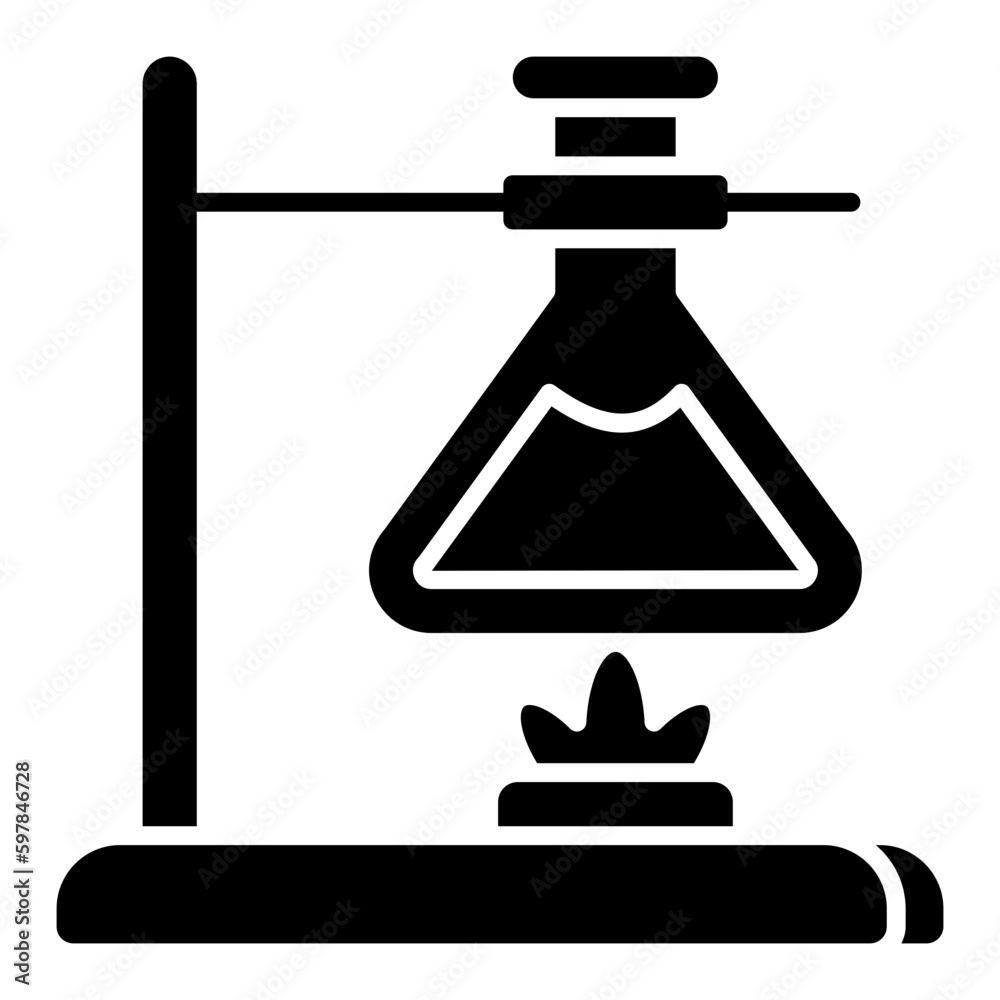      Trendy vector design of chemical flask denoting concept of experiment