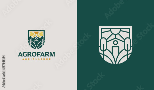 Agriculture Farm House Logo. Universal creative premium symbol. Vector sign icon logo template. Vector illustration