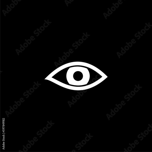 Eye icon isolated on black background 