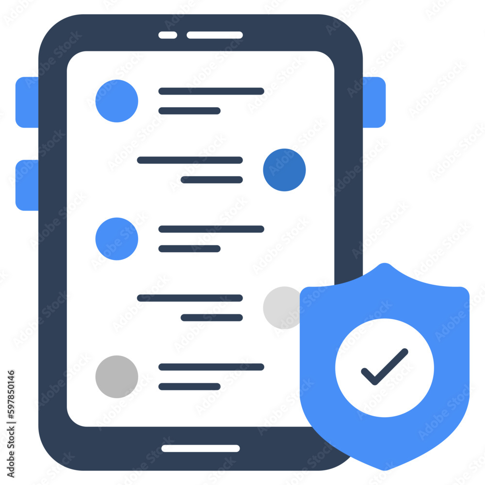 Conceptual flat design icon of mobile security Conceptual flat design icon of mobile security
