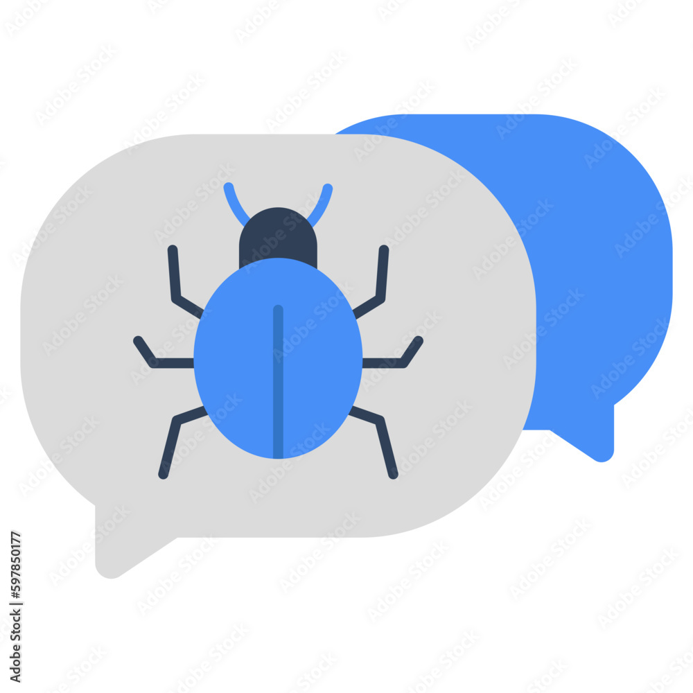 Conceptual flat design icon of infected chat Conceptual flat design icon of infected chat