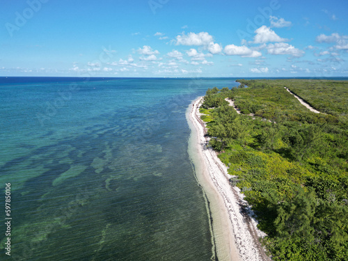 Pristine turquoise blue beach sea ocean of West Bay near Seven Mile Beach Grand Cayman in the Cayman Islands  photo