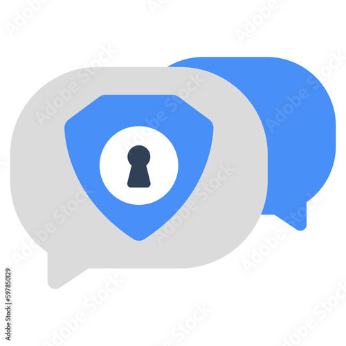 Conceptual flat design icon of encrypted message