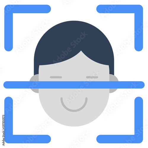 An editable design icon of face recognition