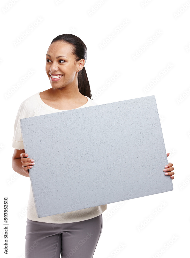 Isolated woman, poster blank and smile with vision, opinion and mockup space for vote by transparent png background. Girl, model and paper billboard for review, promotion and happy for announcement Isolated woman, poster blank and smile with vision, opinion and mockup space for vote by transparent png background. Girl, model and paper billboard for review, promotion and happy for announcement