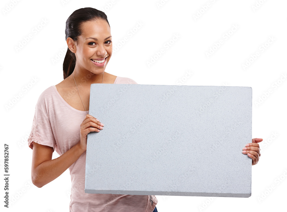 Portrait, poster and mockup sign with a woman isolated on a transparent background for marketing or advertising. Billboard, branding logo and about us with an attractive young female person on PNG Portrait, poster and mockup sign with a woman isolated on a transparent background for marketing or advertising. Billboard, branding logo and about us with an attractive young female person on PNG