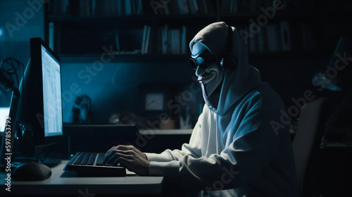 Digital Outlaw .   Tech Terrorist .   Hacking Hero . AI Generated © EwaStudio