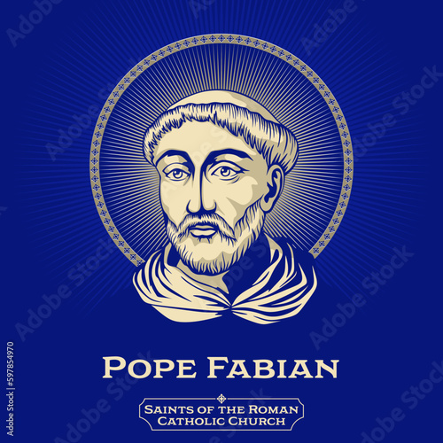 Catholic Saints. Pope Fabian was the bishop of Rome from 10 January 236 until his death on 20 January 250, succeeding Anterus.